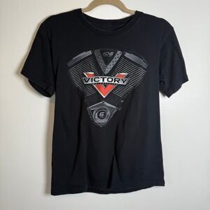 Victory Motorcycles Engine Graphic‎ Black T Shirt Men's